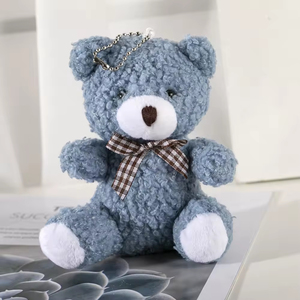 귀여운 푹신한 봉제인형 곰 열쇠고리 펜던트 털이 복슬복슬한 가방 참 장식 웨딩 장식 귀여운 봉제 테디베어 키체인 - Product Image 6