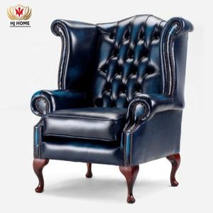 <span class=keywords><strong>Fauteuil</strong></span> Chesterfield classique à dossier haut et à accoudoirs HJ HOME avec pieds en bois apparents, style Queen Anne - Product Image 3