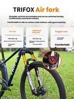 Leichtes Aluminium-Mountainbike mit Luftfedergabel BOOST-Lagernabe und SHIMANO M6100 12-Gang-Schaltung für Langstrecken-Trailtouren