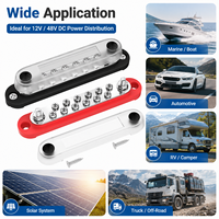 Barre de connexion 12 voies CC négative commune pour camping-car et bus avec couvercle - 150A 12V