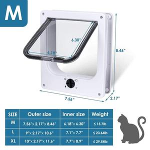 Portello per Animali Domestici Bidirezionale in Acciaio Inossidabile Resistente alle Intemperie con Foro d'Ingresso in Plastica per Gatti e Cani, Installazione Interna/Esterna su Legno, Prodotto per Animali Domestici - Product Image 5