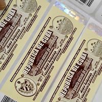 Autocollants personnalisés cubains imprimés UV avec dorure à chaud, hologramme adhésif anti-contrefaçon, étiquette de boîte à cigares avec sceau
