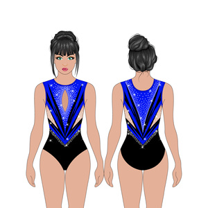 Disfraz de <span class=keywords><strong>gimnasia</strong></span> de plumas naranjas decoradas con diamantes de imitación personalizados con mangas largas de <span class=keywords><strong>malla</strong></span> - Product Image 3