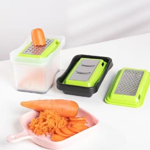 <b>Multifunctional</b> <b>Vegetable</b> <b>Cutter</b> Green 3-In-1 Stainless Steel Blade Kitchen Slicer For Carrot Potato Cucumber Onion - Product Image 4
