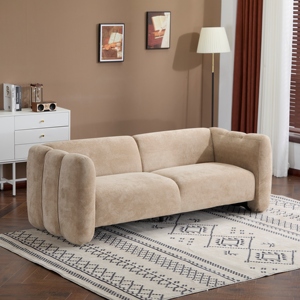 Divano in Velluto a 3 Posti con Design a Onde, <span class=keywords><strong>Moderno</strong></span> Divano per Soggiorno da 83 Pollici, <span class=keywords><strong>Arredamento</strong></span> di <span class=keywords><strong>Lusso</strong></span> - Product Image 5
