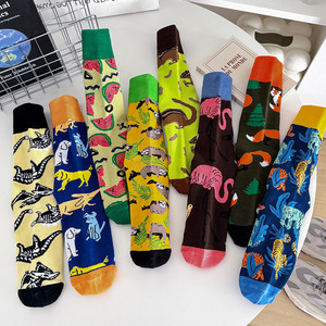 Venta al por mayor Funky Funny Colorful Print <span class=keywords><strong>calcetines</strong></span> de punto transpirable hombres mujeres Crew Street Casual <span class=keywords><strong>Calcetines</strong></span> - Product Image 4