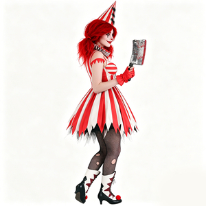 Robe de sorcière à carreaux pour Halloween, taille M-XL, imprimé TV & <span class=keywords><strong>film</strong></span>, en polyester, pour femme adulte, déguisement de fête, costumes de <span class=keywords><strong>cirque</strong></span> - Product Image 5