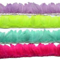 Ruban de tissu violet de 15-20 cm avec franges en plumes d'oie pour la couture, idéal pour les projets DIY, vêtements, robes, costumes, chapeaux et accessoires de fête
