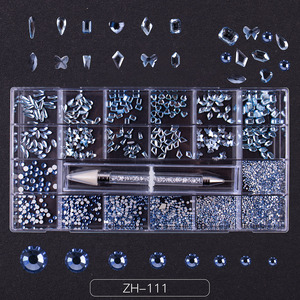 Cristales Decorativos para <span class=keywords><strong>Uñas</strong></span> <span class=keywords><strong>de</strong></span> Vidrio <span class=keywords><strong>de</strong></span> Alta Calidad, Marca Privada B1, Varias Formas, 21 Compartimentos, Adornos Planos para Arte <span class=keywords><strong>de</strong></span> <span class=keywords><strong>Uñas</strong></span>, Pedrería Elegante - Product Image 5