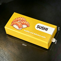Boîte cadeau pour sushi aseptique de style tiroir personnalisée, matériaux recyclés, laminée, anti-fuite, plusieurs boîtes à emporter à usage unique