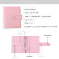 Agenda A7 Macaron Budget avec reliure en spirale Couverture vierge en similicuir comprenant des enveloppes et des feuilles budgétaires