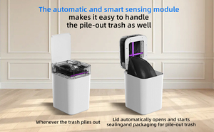 Cubo de basura rectangular inteligente para interiores, automático, con sensor eléctrico, de 17L, ABS, autosellante, con cambio de bolsa de basura, sin contacto. - Product Image 5