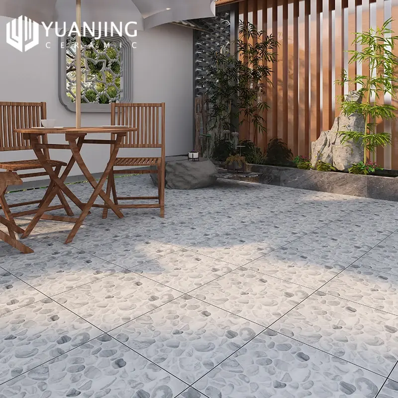 high quality exterior 400x400mm whole body courtyard balcony porcelain floor tiles with fine-carved glaze ceramics tiles