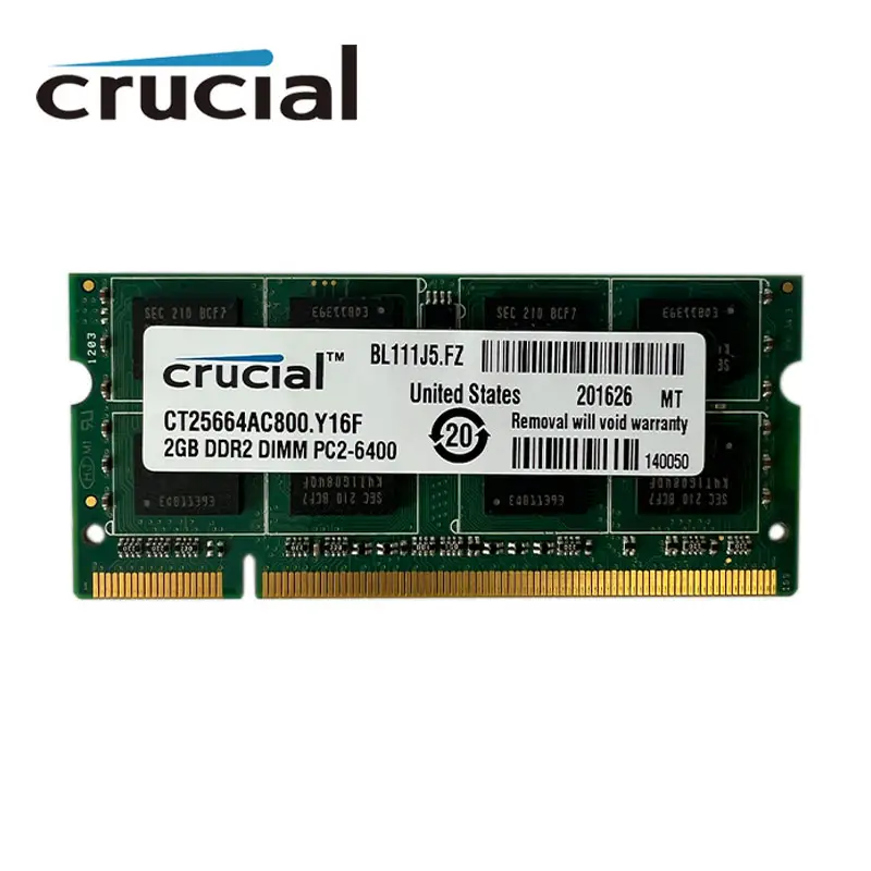 Micron crucial DDR2 2GB 800 Mz Z memoria latop Ram DIMM pc2-6400