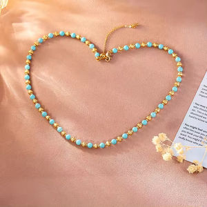 工場直販 レディースネックレス＆ブレスレットセット ハンドメイド ターコイズビーズ ビーチアクセサリー - Product Image 6