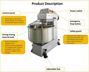 Commercial 80kg Flour Dough Spiral <strong>Mixer</strong> Machine Spiral Pizza Dough <strong>Mixer</strong> For Sale - Product Image 3