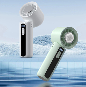 High Speed Small Ice Fan - Foldable Design Blows <b>Air</b>-<b>Conditioning</b> Wind, Handheld Desktop Fan for Personal Use - Product Image 1