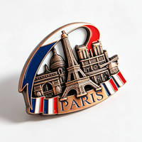 Fabricant d'aimants de réfrigérateur en métal personnalisés, aimant de réfrigérateur personnalisé en bronze de Paris, Tour Eiffel, drapeau français, souvenir de voyage