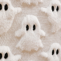 Nouveau chemin de table et nappe Halloween, motif fantôme noir, broderie matelassée, bicolore 3D, pour décoration de fête et aménagement de centre commercial