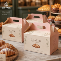 Boîte à pâtisserie personnalisée avec poignée pour biscuits, beignets, macarons, pâtisseries et desserts à emporter