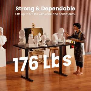 Escritorio eléctrico ajustable en altura de 47,2 x 23,6 pulgadas, escritorio para computadora, para oficina en casa, color negro - Product Image 6