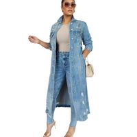 ZM1612 Nouvelle veste en jean décontractée d'automne ZM respirante avec de vraies poches pour femmes
