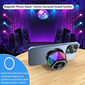 G300 Magnetic Portable <b>Speaker</b> Mini Sound Box Multifunctional RGB Led Light TWS Stereo Sound - Product Image 3