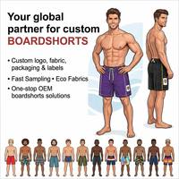 Shorts de Playa para Hombre, Diseño Personalizado al por Mayor, Sin Forro Interior, Cintura Elástica Ajustable, Pierna Extra Larga, Secado Rápido