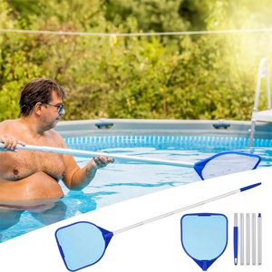 مصفاة أوراق مثلثة الشكل مصنوعة من مادة البولي إيثيلين مع مقبض بلاستيكي وخمسة أعمدة قابلة للتعديل لحمامات السباحة والمنتجعات الصحية موديل S16 - Product Image 2