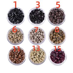 Micro-perles en silicone pour extensions de cheveux, 5.0mm, micro-perles noires, outils d'extension capillaire, vente en gros - Product Image 3