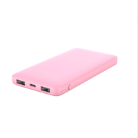 Batterie externe ultra-fine 10000 mAh avec double port USB, chargeur portable, pack de batterie ultra-mince, logo personnalisé