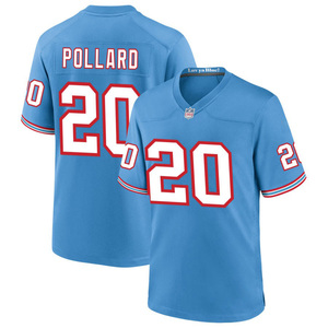 Maillot de football américain personnalisé Oilers Throwback Tennessee, brodé, uniforme pour jeunes, vêtements de sport, bleu clair - Product Image 5