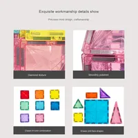 Ensemble de blocs de construction éducatifs pour enfants Tuiles magnétiques fortes Puzzle Assemblage Jouets en plastique pour garçons et filles Idée cadeau