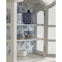 Supports de rangement en bois massif blanc rustique nordique supports étagère murale avec porte en verre pour salon