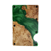 Portefeuille minimaliste en bois de résine de blocage RFID avec étui de téléphone de portefeuille minimaliste en bois de pince à billets