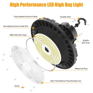 High Brightness Highbay Manufacture Hanging Hook Microwave Color Temperature 3cct sport club Gym Round Hi Ufo High Bay Lamp - Product Image 3