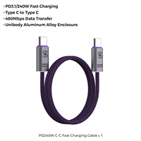 Câble de charge rapide SIKAI 240W en nylon Type-C vers C avec aimant pour iPhone 15-17 et Samsung, anti-emmêlement, PD3.1 USB-C