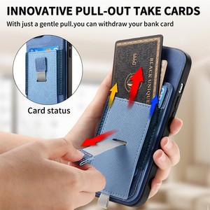 Étui <span class=keywords><strong>de</strong></span> téléphone magnétique au toucher doux, détachable, avec texture croisée, porte-cartes coulissant, fin, anti-rayures, pour <span class=keywords><strong>MOTO</strong></span> G Play 2024 4G - Product Image 5