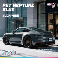 KUCAI 1.52*17M PET Backing Gloss Crystal Neptune Blue Vinyl Wrap Pelindung Cat Mobil Pembungkus Kendaraan