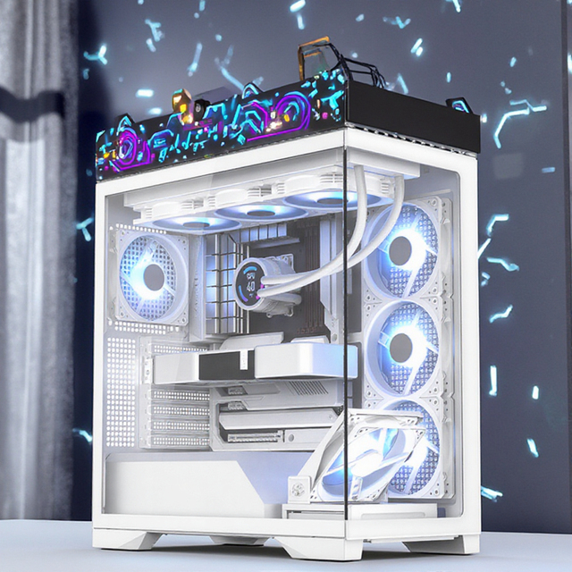 OEM Mesh Front Gaming PC ATX Cabinet E-ATX Desktop Gaming Case with Cool Fan Plastic and Aluminum Alloy Material