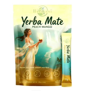 Thé instantané en poudre végétalien, extrait de yerba, thé à la mangue et à la pêche, OEM, extrait pur de yerba mate, saveur mangue et pêche, poudre - Product Image 1