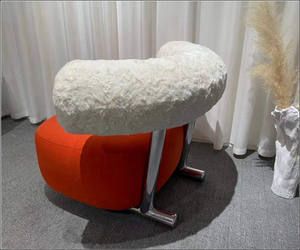 Petit canapé incurvé pour appartement, fauteuil de designer pour chambre à coucher, fauteuil de détente pour salon, balcon, canapé paresseux, chaises pour hôtel et restaurant - Product Image 3