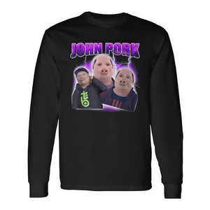 Camiseta de manga larga John Pork Dank Meme Unhinged Internet Humor - Product Image 2