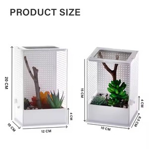 Caja de alimentación de cría de acrílico transparente para pequeños reptiles insectos <span class=keywords><strong>Mantis</strong></span> arañas tarántula terrario jaula característica transpirable - Product Image 5