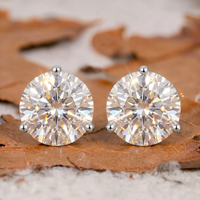 Boucles d'oreilles clous en moissanite certifiées IGI, plaquées or 10K 14K 18K, vente en gros pour hommes et femmes, occasions spéciales