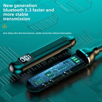 Écouteurs sans fil tour de cou pour commandes en gros, semi intra-auriculaires, stéréo sport, affichage numérique LED, chipset JL, haute capacité