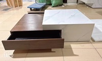 Table basse en bois moderne pour salon, finition de haute qualité, rangement créatif, design réglable, accessoires personnalisés