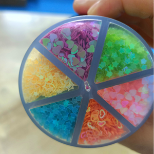 6 Colors Glitter Sequins Bottled Colorful Stars Hearts Glitter Powder Wholesale for Nails Crafts Painting Slime Tumbler <strong>Dec</strong> - Product Image 3