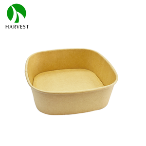 Odm/OEM 32oz vuông nâu phân hủy sinh học thân thiện với môi lấy đi salad hộp giấy thức ăn nhanh kraft giấy bao bì bát - Product Image 1