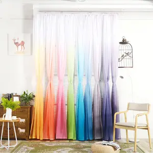 Sẵn Sàng Thực Hiện Đầy Màu Sắc Gradient Thanh Lịch Sheer Rèm Cho Phòng Khách Phòng Ngủ Que Túi Hàng Đầu